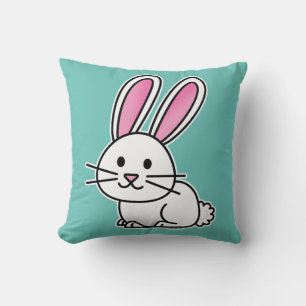 Rabbit bunny lucky white fluffy tail long ears cushion