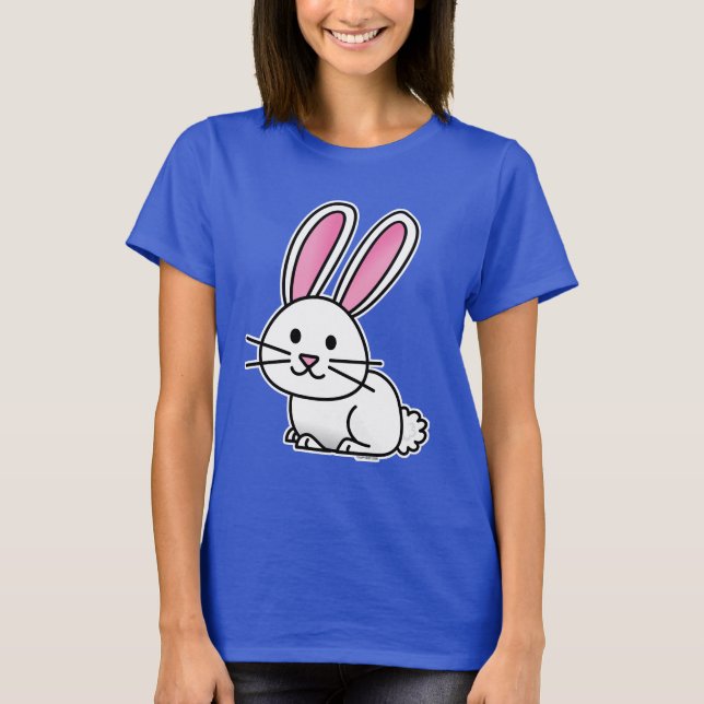 Rabbit bunny lucky white fluffy tail long ears T-Shirt (Front)