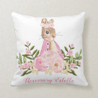 Rabbit Bunny Pink Floral Baby Girl Nursery Decor
