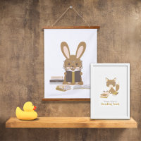 Rabbit Bunny Reading Poster