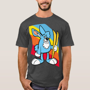 Rabbit Bunny Ski Snow Skier Winter Sport Animal Fu T-Shirt