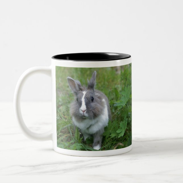 Rabbit bunny Two-Tone coffee mug (Left)