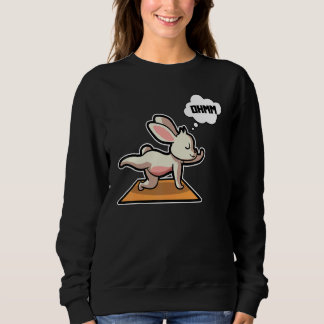 Rabbit Bunny Yoga Poses Sport Gymnastics Ohm Heart Sweatshirt