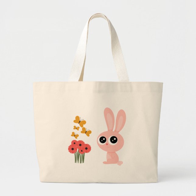 Rabbit Butterfly Cute Tote Bags (Front)