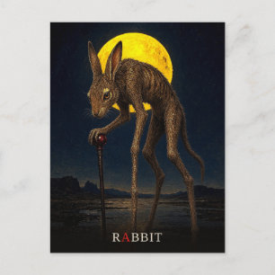 Rabbit Cane gothic Surreal Postcard