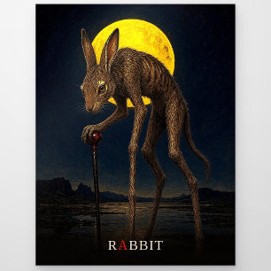 Rabbit Cane gothic Surreal Postcard