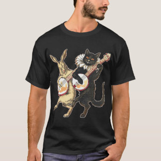Rabbit & Cat Men's dark short sleeve T-Shirt