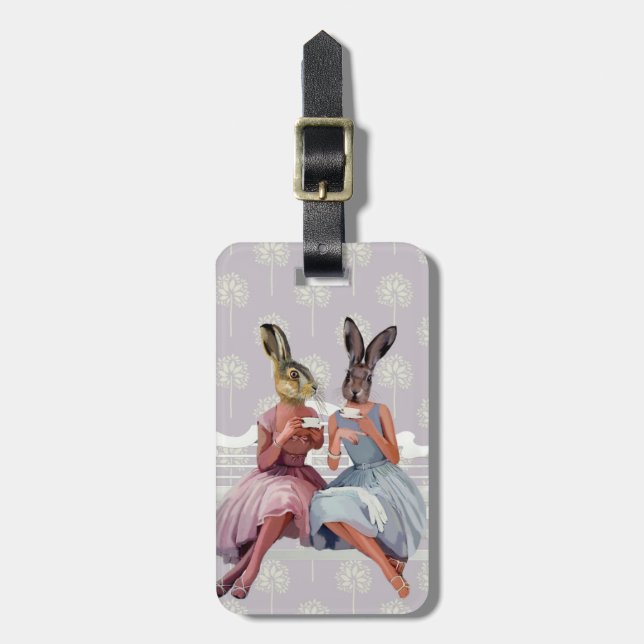 Rabbit Chat Luggage Tag (Front Vertical)