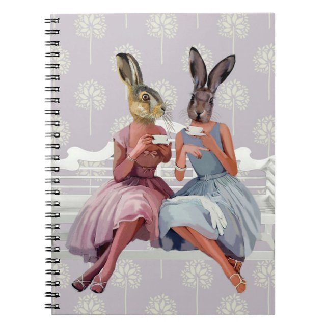 Rabbit Chat Spiral Notebook (Front)