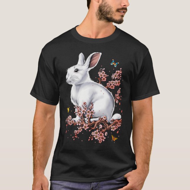 Rabbit Cherry Blossom T-Shirt (Front)