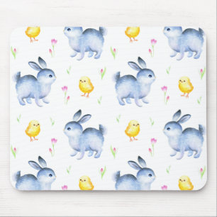 Rabbit & Chicks Lover Gift, Happy Easter Pattern Mouse Pad