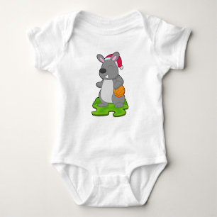 Rabbit Christmas Basketball Baby Bodysuit