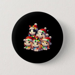 Rabbit Christmas Bunnies Holiday Cute Animal Chris 6 Cm Round Badge