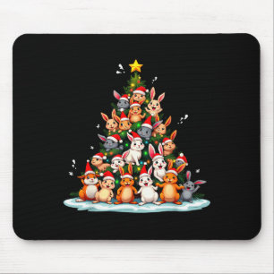 Rabbit Christmas Tree Funny Holiday Bunny  Mouse Pad