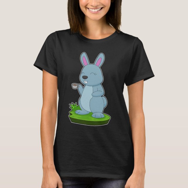 Rabbit Coffee Cup T-Shirt (Front)
