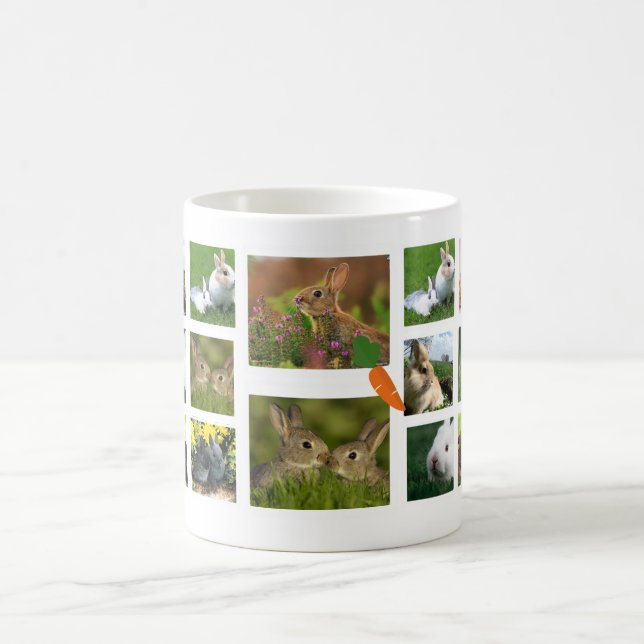 Rabbit Collage Photo Mug (Round) (Center)