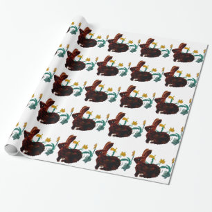 Rabbit Daffodils Spring Wrapping Paper