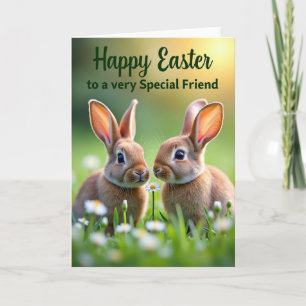 Rabbit Daisy Springtime Friend Card