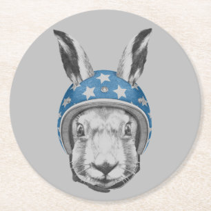 Rabbit Daredevil Round Paper Coaster