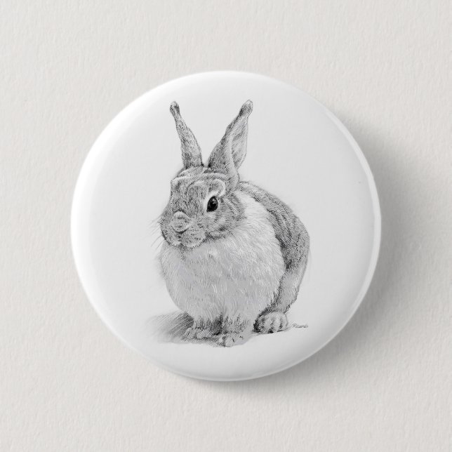 Rabbit Day 6 Cm Round Badge (Front)