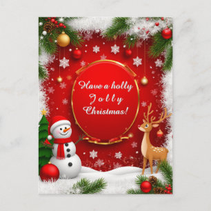 🎄❄️ Rabbit & Deer Winter Forest Holiday Magic Postcard