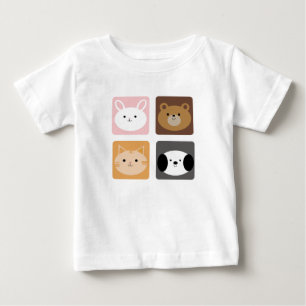 Rabbit, Dog, Cat and Bear Baby T-Shirt