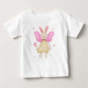 Rabbit Doll Princess Fairy Wings Watercolor  Baby  Baby T-Shirt