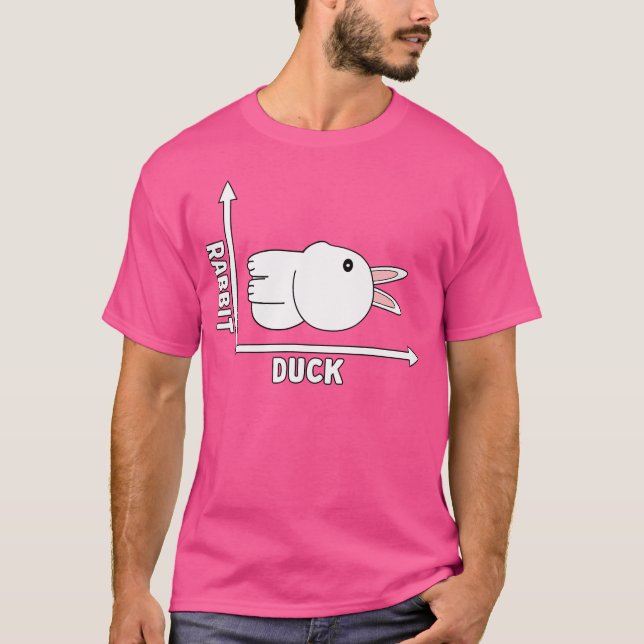 Rabbit Duck Funny Optical Illusion Philosophy Witt T-Shirt (Front)