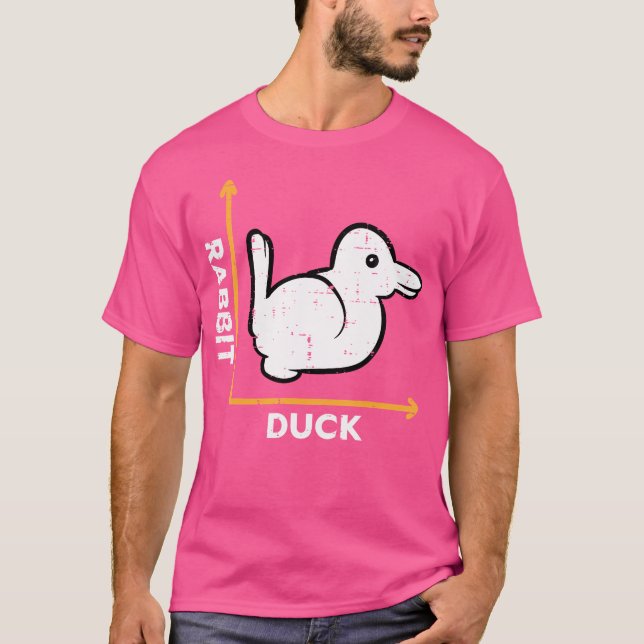 Rabbit Duck Graph Funny Optic Visual Illusion T-Shirt (Front)