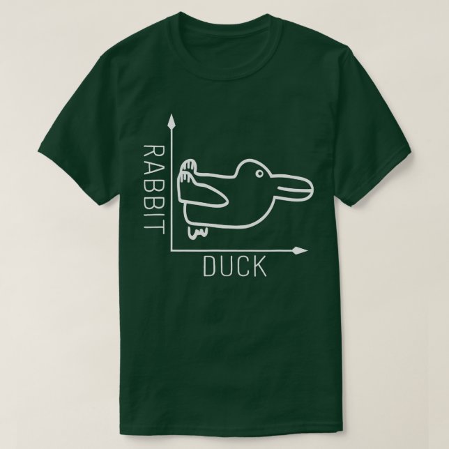 Rabbit Duck Illusion  Math Graph Drawing Philosoph T-Shirt (Design Front)