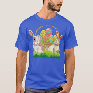 Rabbit Easter Basket Easter Eggs Cute Bunny Happy T-Shirt