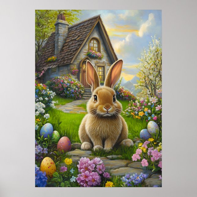 Rabbit Easter Bunny Poster (Front)