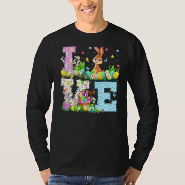 Rabbit Easter Egg Hunt Funny Love Rabbit Easter Su T-Shirt (Front)