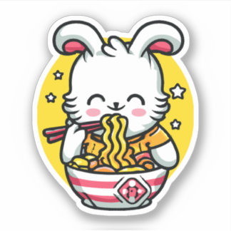Rabbit Eating Ramen 01