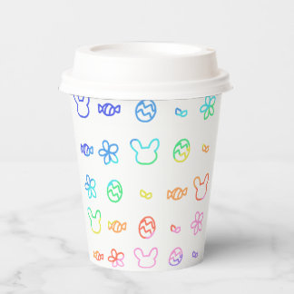 Rabbit, eggs, sweets and flowers うさぎと卵とお菓子と花紙コップ paper cups