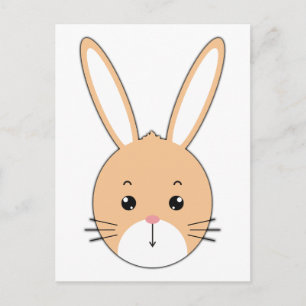 Rabbit face postcard