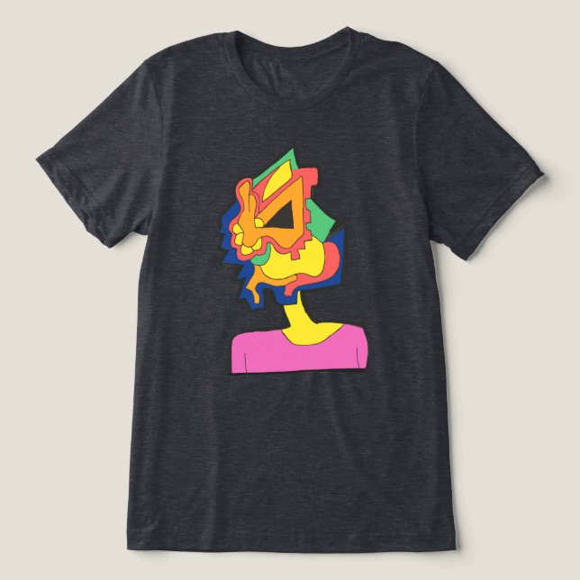 Rabbit Face Tri-Blend Shirt (Design Front)