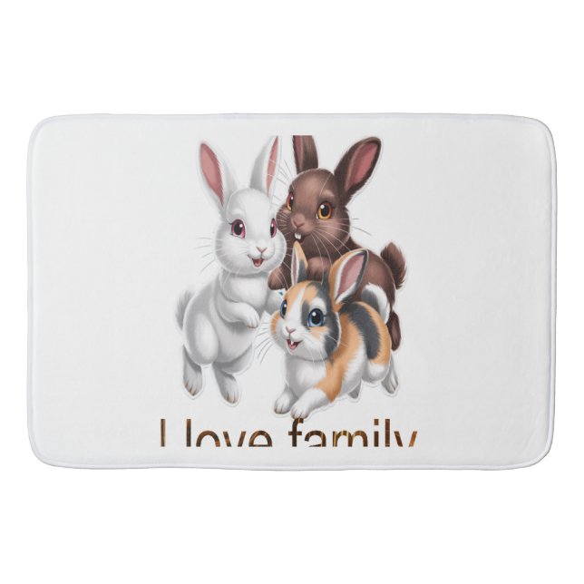 Rabbit family  bath mat (Front)