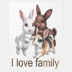 Rabbit family fleece blanket