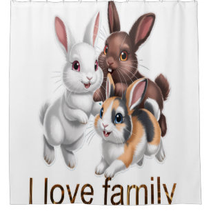Rabbit family  shower curtain