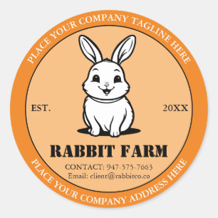 Rabbit Farming Label Custom Sticker