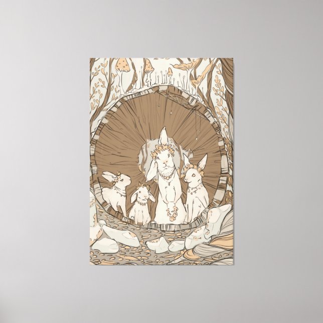 Rabbit Festivities Canvas Print (Front)