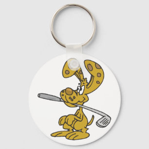 Rabbit Fetching Golf Club Keychain