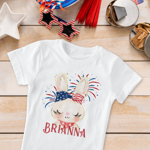 Rabbit Flag Hair Tie and Fireworks Personalised T-Shirt