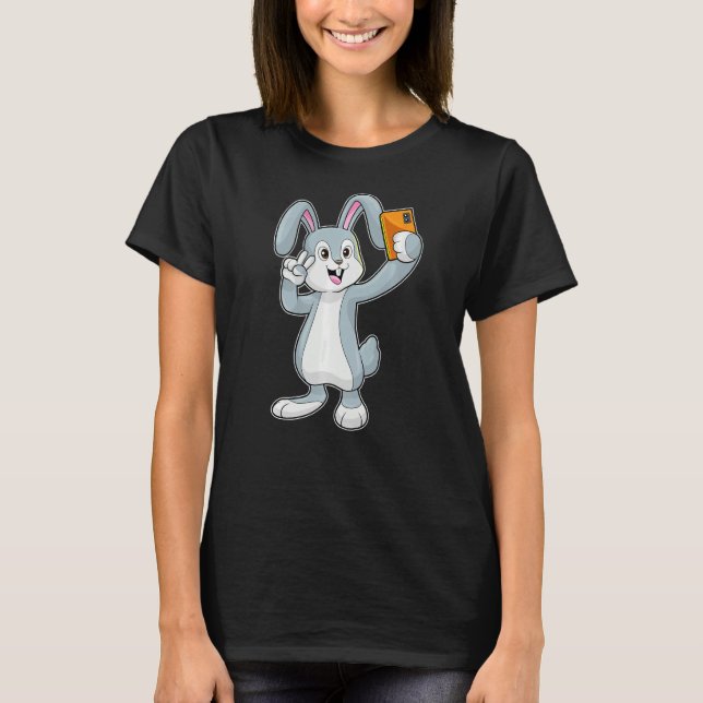 Rabbit Floppy ears Selfie Phone Premium T-Shirt (Front)