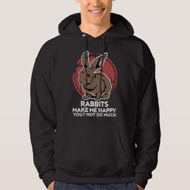 Rabbit Funny Rabbits Make Me Happy Shirt (Front)