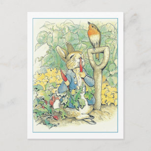 Rabbit Garden Carrots by Beatrix Potter Postcard