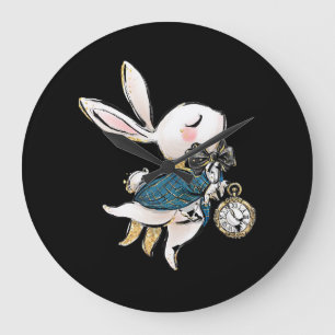 Rabbit Gift   Alice In Wonderland White Rabbit Large Clock