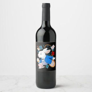 Rabbit Gift | Alice In Wonderland - White Rabbit Wine Label