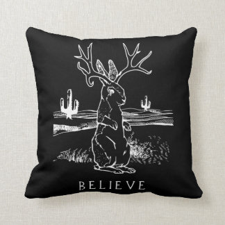 Rabbit Gift | Believe Jackalope Cushion